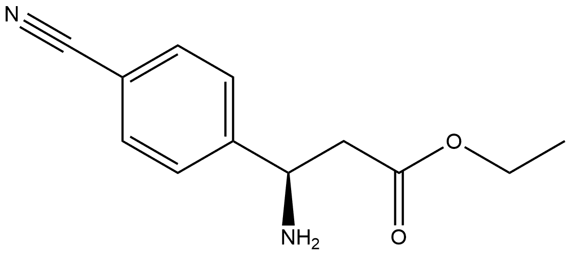 Benzenepropanoic acid, β-amino-4-cyano-, ethyl ester, (βR)- Structure
