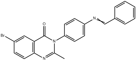 (E)-3-(4-(Benzylideneamino)phenyl)-6-bromo-2-methylquinazolin-4(3H)-one Structure