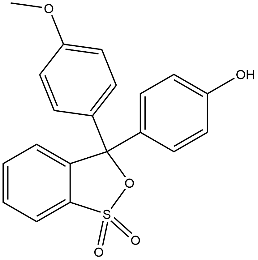 Phenol, 4-[3-(4-methoxyphenyl)-1,1-dioxido-3H-2,1-benzoxathiol-3-yl]- Structure