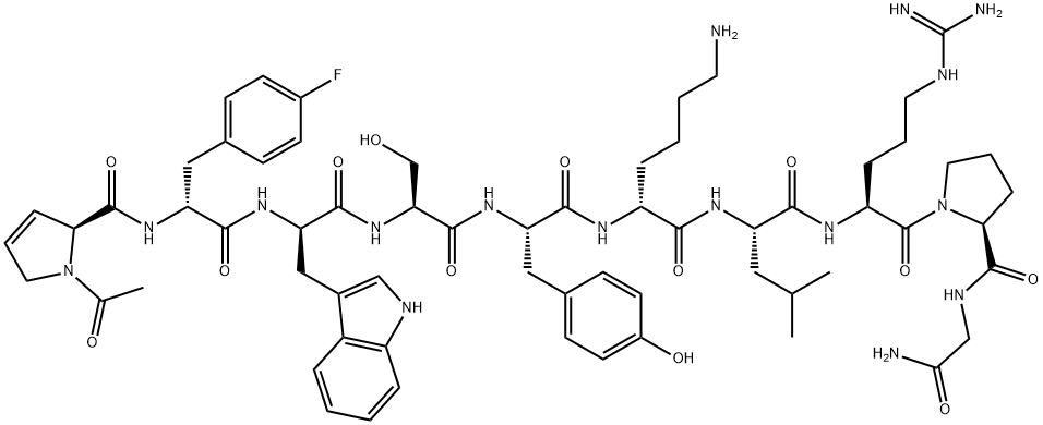 LHRH, Ac-delta(3)-Pro(1)-4-F-Phe(2)-Trp(3)-Lys(6)- Structure
