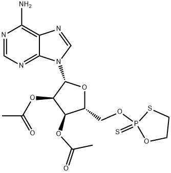 Adenosine, 5'-O-(2-sulfido-1,3,2-oxathiaphospholan-2-yl)-, 2',3'-diacetate Structure