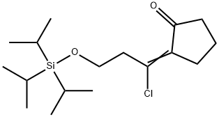 Cyclopentanone, 2-[1-chloro-3-[[tris(1-methylethyl)silyl]oxy]propylidene]- Structure