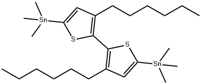 Stannane, (3,3'-dihexyl[2,2'-bithiophene]-5,5'-diyl)bis[trimethyl- Structure