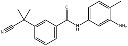 Benzamide, N-(3-amino-4-methylphenyl)-3-(1-cyano-1-methylethyl)- Structure