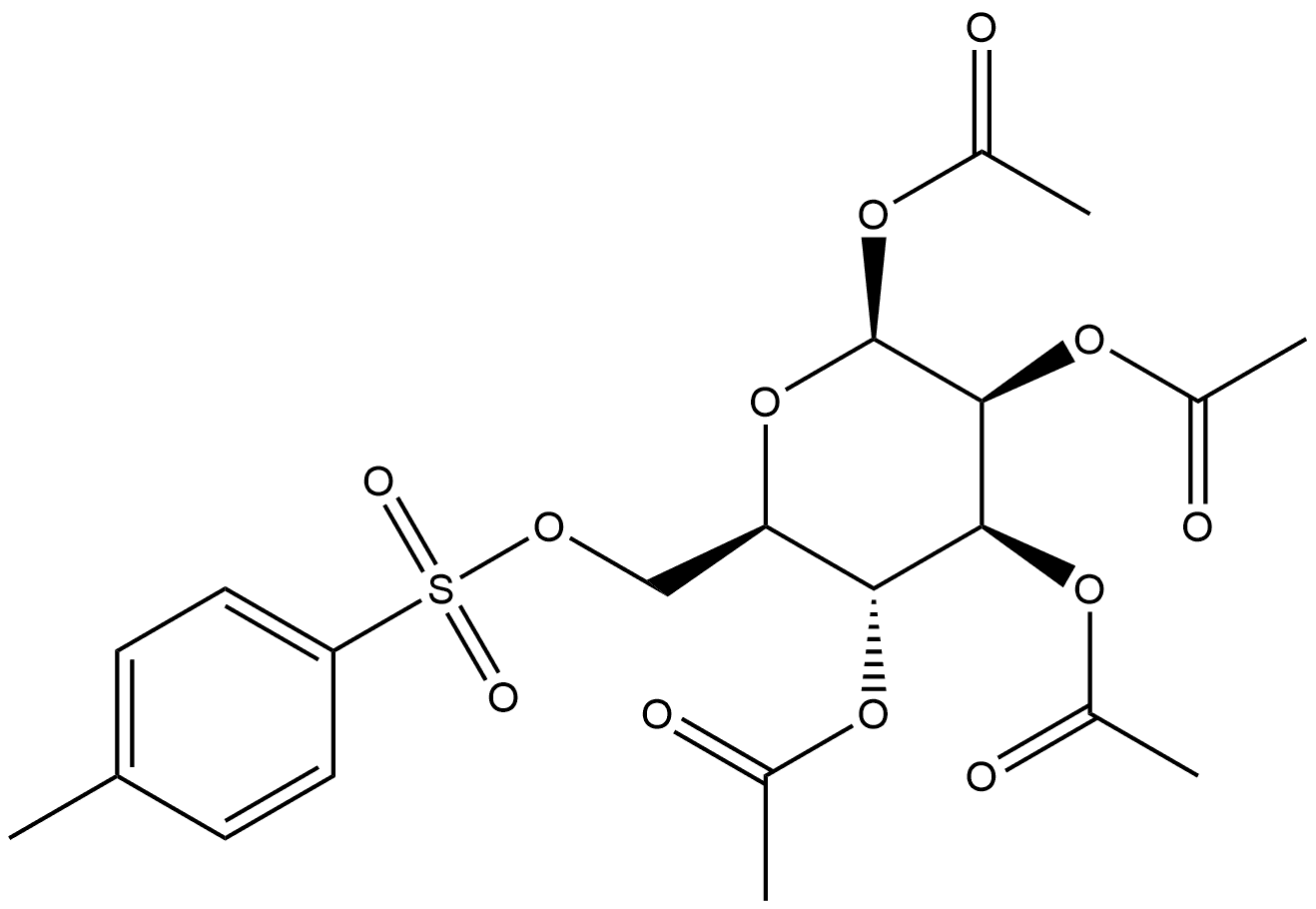 β-D-Mannopyranose, 1,2,3,4-tetraacetate 6-(4-methylbenzenesulfonate) Structure