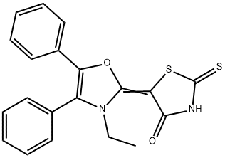 4-Thiazolidinone, 5-(3-ethyl-4,5-diphenyl-2(3H)-oxazolylidene)-2-thioxo- Structure