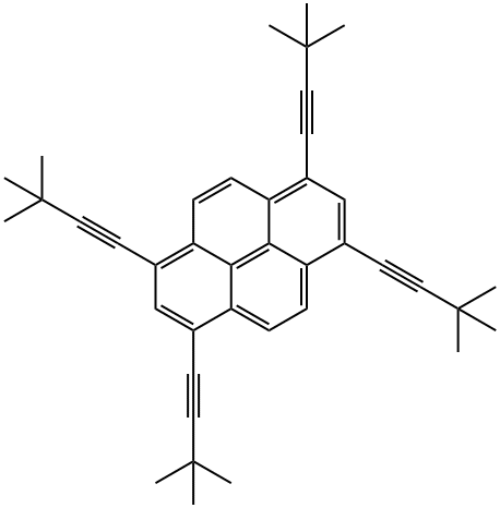 Pyrene, 1,3,6,8-tetrakis(3,3-dimethyl-1-butyn-1-yl)- Structure