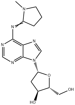 Adenosine, 2'-deoxy-N-(1-methyl-2-pyrrolidinylidene)- (9CI) Structure