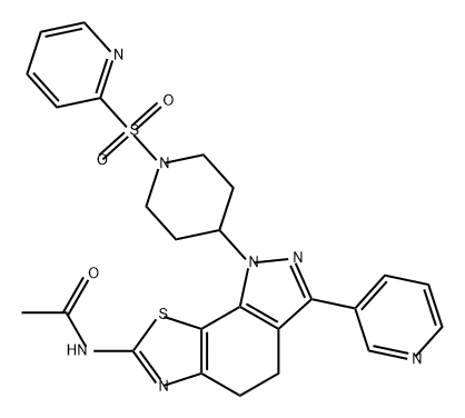 Acetamide, N-[4,5-dihydro-3-(3-pyridinyl)-1-[1-(2-pyridinylsulfonyl)-4-piperidinyl]-1H-pyrazolo[4,3-g]benzothiazol-7-yl]- Structure