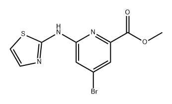 2-Pyridinecarboxylic acid, 4-bromo-6-(2-thiazolylamino)-, methyl ester Structure