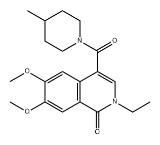 1(2H)-Isoquinolinone, 2-ethyl-6,7-dimethoxy-4-[(4-methyl-1-piperidinyl)carbonyl]- Structure