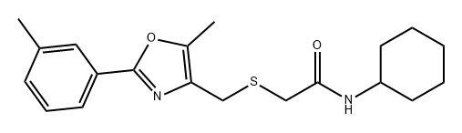 Acetamide, N-cyclohexyl-2-[[[5-methyl-2-(3-methylphenyl)-4-oxazolyl]methyl]thio]- Structure