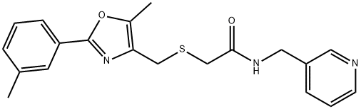 Acetamide, 2-[[[5-methyl-2-(3-methylphenyl)-4-oxazolyl]methyl]thio]-N-(3-pyridinylmethyl)- Structure