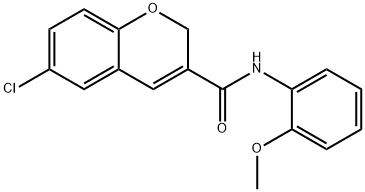 2H-1-Benzopyran-3-carboxamide, 6-chloro-N-(2-methoxyphenyl)- Structure