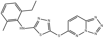 N-(2-ethyl-6-methylphenyl)-5-{[1,2,3,4]tetrazolo[1, 5-b]pyridazin-6-ylsulfanyl}-1,3,4-thiadiazol-2-amin e Structure