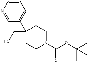 Tert-Butyl 4-(hydroxymethyl)-4-(pyridin-3-yl)piperidine-1-carboxylate Structure