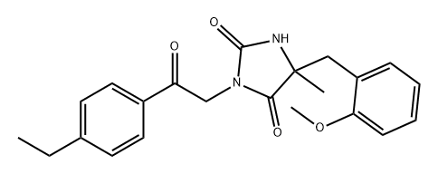 2,4-Imidazolidinedione, 3-[2-(4-ethylphenyl)-2-oxoethyl]-5-[(2-methoxyphenyl)methyl]-5-methyl- Structure