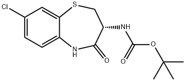 Carbamic acid, N-[(3R)-8-chloro-2,3,4,5-tetrahydro-4-oxo-1,5-benzothiazepin-3-yl]-, 1,1-dimethylethyl ester Structure