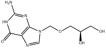 6H-Purin-6-one, 2-amino-9-[(2,3-dihydroxypropoxy)methyl]-1,9-dihydro-, (R)- (9CI) Structure