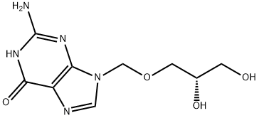 6H-Purin-6-one, 2-amino-9-[(2,3-dihydroxypropoxy)methyl]-1,9-dihydro-, (S)- (9CI) Structure