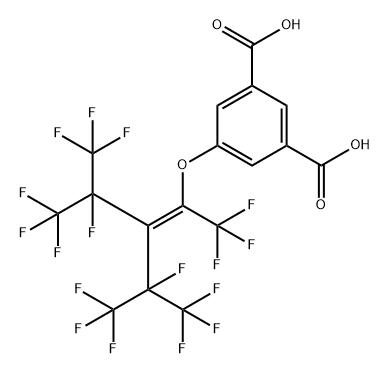 1,3-Benzenedicarboxylic acid, 5-[[3,4,4,4-tetrafluoro-2-[1,2,2,2-tetrafluoro-1-(trifluoromethyl)ethyl]-1,3-bis(trifluoromethyl)-1-buten-1-yl]oxy]- Structure