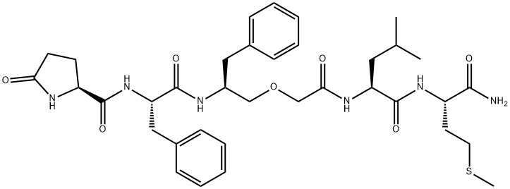 substance P (6-11), pGlu(6)-Phe(8)-psi-(methyleneoxy)-Gly(9)- Structure