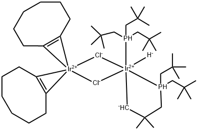 Iridium, [3-[bis(2,2-dimethylpropyl)phosphino]-2,2-dimethylpropyl-C,P]di-μ-chlorobis[(1,2-η)-cyclooctene]hydro[tris(2,2-dimethylpropyl)phosphine]di-, stereoisomer (9CI) Structure