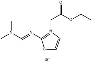 Thiazolium, 2-[[(dimethylamino)methylene]amino]-3-(2-ethoxy-2-oxoethyl)-, bromide (1:1) Structure