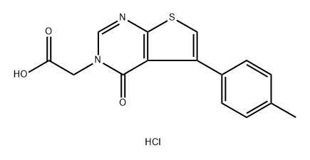 Thieno[2,3-d]pyrimidine-3(4H)-acetic acid, 5-(4-methylphenyl)-4-oxo-, hydrochloride (1:1) Structure