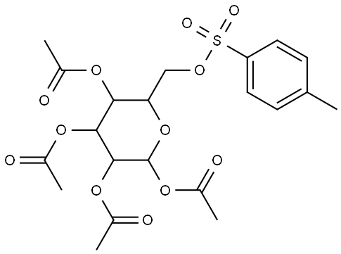 1,2,3,4-Tetra-O-acetyl-6-O-tosyl-b-D-glucopyranose Structure