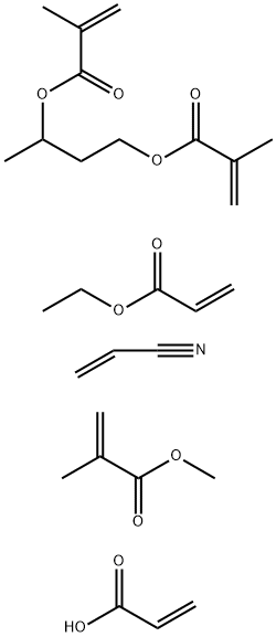 2-Propenoic acid ethyl ester polymer with methyl 2-methyl-2-propenoate, 1-methyl- 1,3-propanediylbis(2-methyl-2-propenoate), 2-propenenitrile and 2-propenoic acid Structure