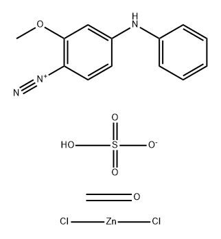 Benzenediazonium,2-methoxy-4-(phenylamino)-,sulfate(1:1),polymerwithformaldehyde,compd.withzincchloride(ZnCl2) Structure