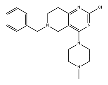 2-Chloro-5,6,7,8-tetrahydro-4-(4-methyl-1-piperazinyl)-6-(phenylmethyl)pyrido[4,3-d]pyrimidine Structure