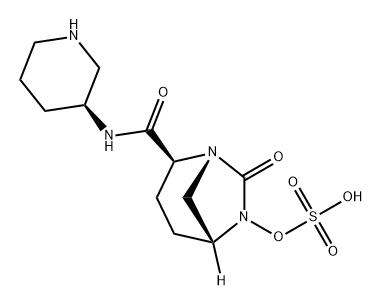 (2S,5R)-7-oxo-N-[(3S)-piperidin-3-yl]-6-(sulfooxy)-1,6-diazabicyclo[3.2.1]octane-2-carboxamide Structure