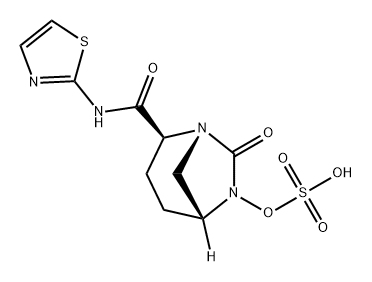 (2S,5R)-7-oxo-6-(sulfooxy)-N-1,3-thiazol-2-yl-1,6-diazabicyclo[3.2.1]octane-2-carboxamide Structure