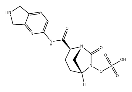 (2S,5R),-N-(6,7-dihydro-5H-pyrrolo[3,4-b]pyridin-2-yl)-7-oxo-6-(sulfooxy)-1,6-diazabicyclo[3.2.1]octane-2-carboxamide Structure