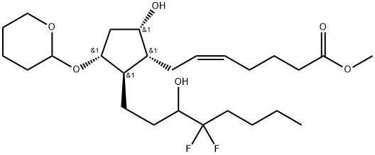 Prost-5-en-1-oic acid, 16,16-difluoro-9,15-dihydroxy-11-[(tetrahydro-2H-pyran-2-yl)oxy]-, methyl ester, (5Z,9α,11α)- (9CI) Structure