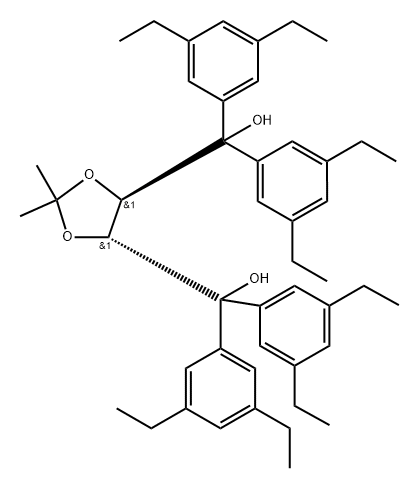 1,3-Dioxolane-4,5-dimethanol, α4,α4,α5,α5-tetrakis(3,5-diethylphenyl)-2,2-dimethyl-, (4R,5R)- Structure
