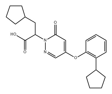 1(6H)-Pyridazineacetic acid, α-(cyclopentylmethyl)-4-(2-cyclopentylphenoxy)-6-oxo- Structure