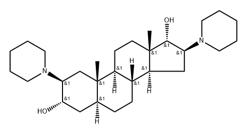 Androstane-3,17-diol, 2,16-di-1-piperidinyl-, (2β,3α,5α,16β,17α)- Structure