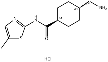 Cyclohexanecarboxamide, 4-(aminomethyl)-N-(5-methyl-2-thiazolyl)-, hydrochloride (1:1), trans- Structure