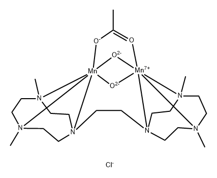 Di[manganese (1+)], 1,2-bis(octahydro-4,7-dimethyl-1H-1,4,7-triazonine-1-yl-kN1, kN4, kN7)ethane-di-μ-oxo-μ-(ethanoato- kO, kO’)-, di[chloride(1-)] Structure