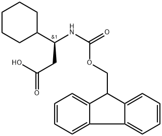 Cyclohexanepropanoic acid, β-[[(9H-fluoren-9-ylmethoxy)carbonyl]amino]-, (βS)- Structure