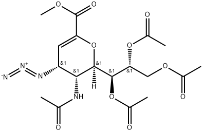 D-glycero-D-talo-Non-2-enonic acid, 5-(acetylamino)-2,6-anhydro-4-azido-3,4,5-trideoxy-, methyl ester, 7,8,9-triacetate Structure