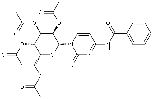 Benzamide, N-[1,2-dihydro-2-oxo-1-(2,3,4,6-tetra-O-acetyl-β-D-galactopyranosyl)-4-pyrimidinyl]- Structure