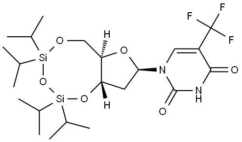 Thymidine, α,α,α-trifluoro-3′,5′-O-[1,1,3,3-tetrakis(1-methylethyl)-1,3-disiloxanediyl]- Structure
