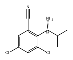 (R)-2-(1-amino-2-methylpropyl)-3,5-dichlorobenzonitrile Structure