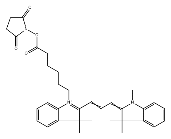 3H-Indolium, 2-[3-(1,3-dihydro-1,3,3-trimethyl-2H-indol-2-ylidene)-1-propen-1-yl]-1-[6-[(2,5-dioxo-1-pyrrolidinyl)oxy]-6-oxohexyl]-3,3-dimethyl- Structure