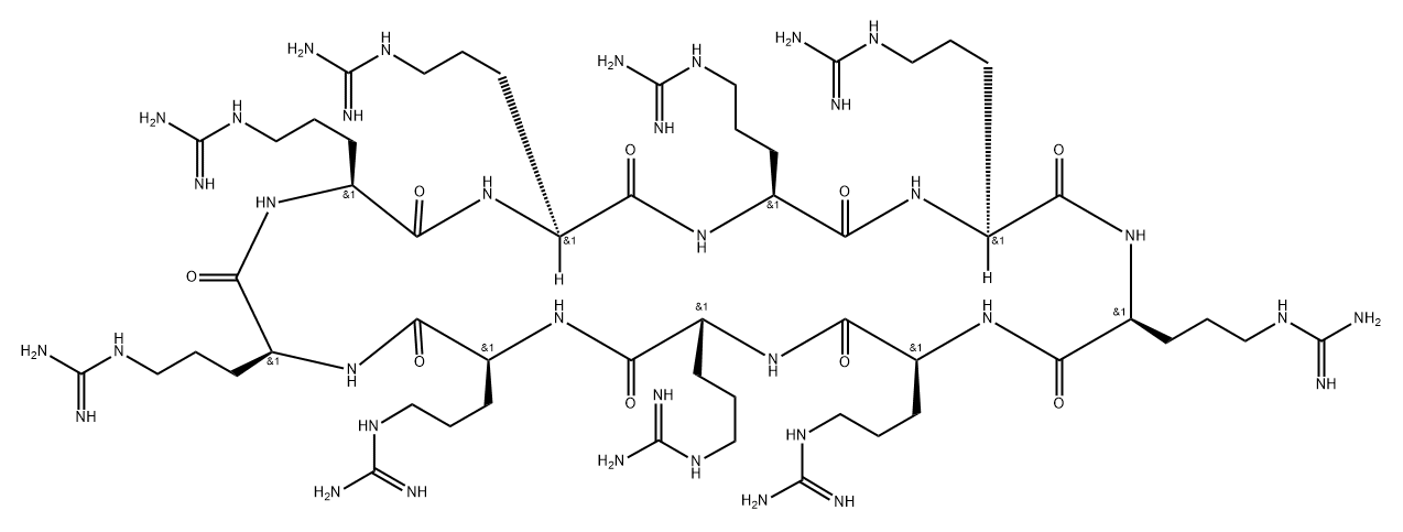 Cyclo(L-arginyl-L-arginyl-L-arginyl-L-arginyl-L-arginyl-L-arginyl-L-arginyl-L-arginyl-L-arginyl) Structure