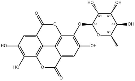 [1]Benzopyrano[5,4,3-cde][1]benzopyran-5,10-dione, 3-[(6-deoxy-α-L-mannopyranosyl)oxy]-2,7,8-trihydroxy- Structure